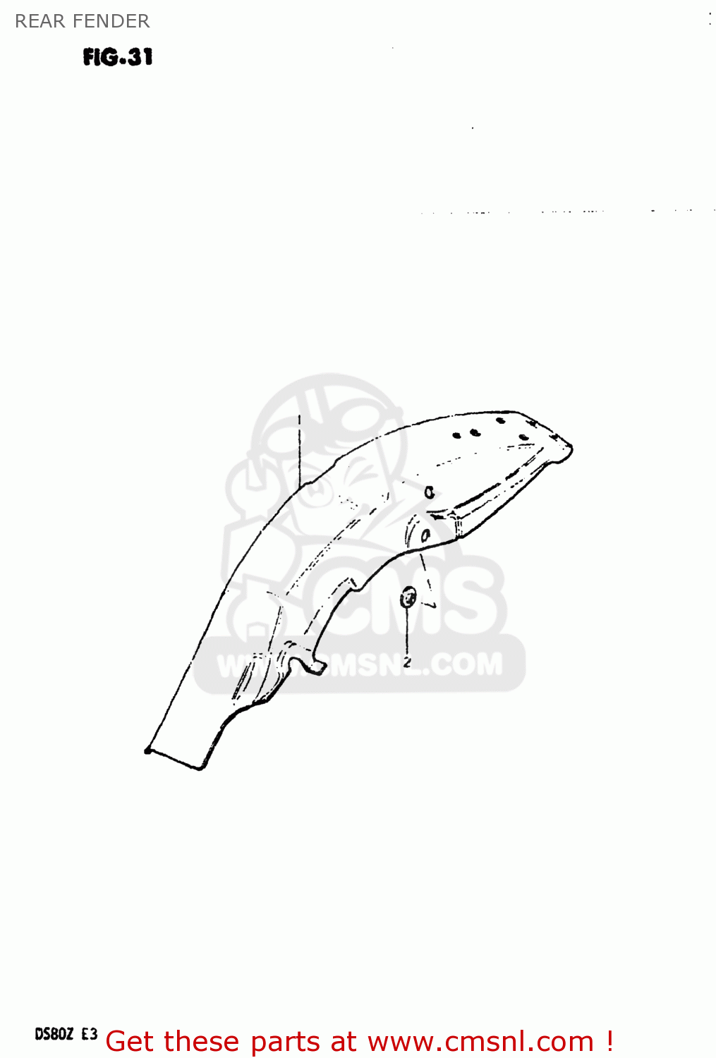 REAR FENDER DS80 1980 (T) USA (E03)