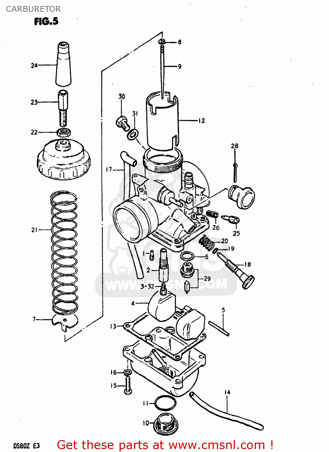 CARBURETOR DS80 1981 (X) USA (E03)