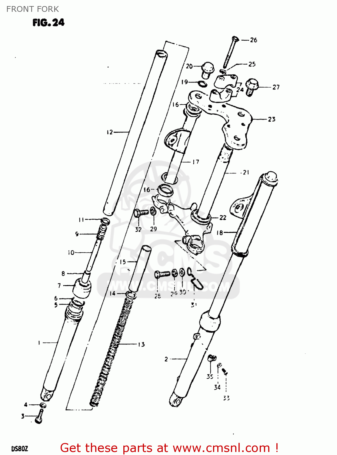 FRONT FORK DS80 1981 (X) USA (E03)