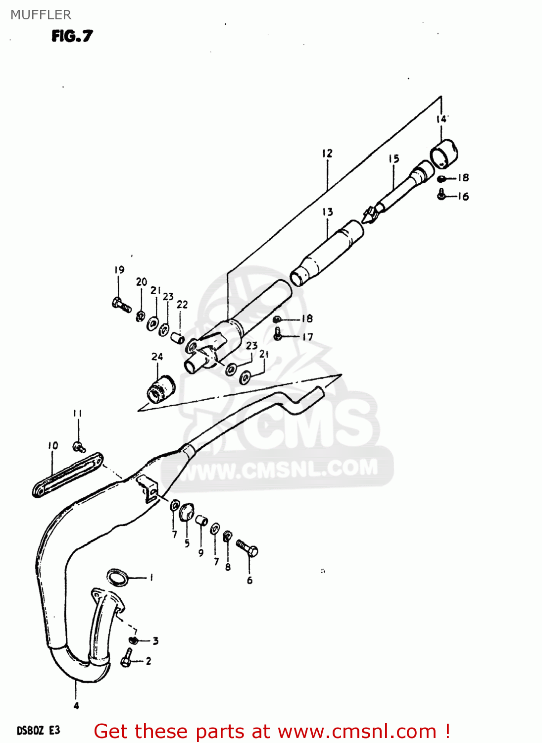 MUFFLER DS80 1982 (Z) USA (E03)