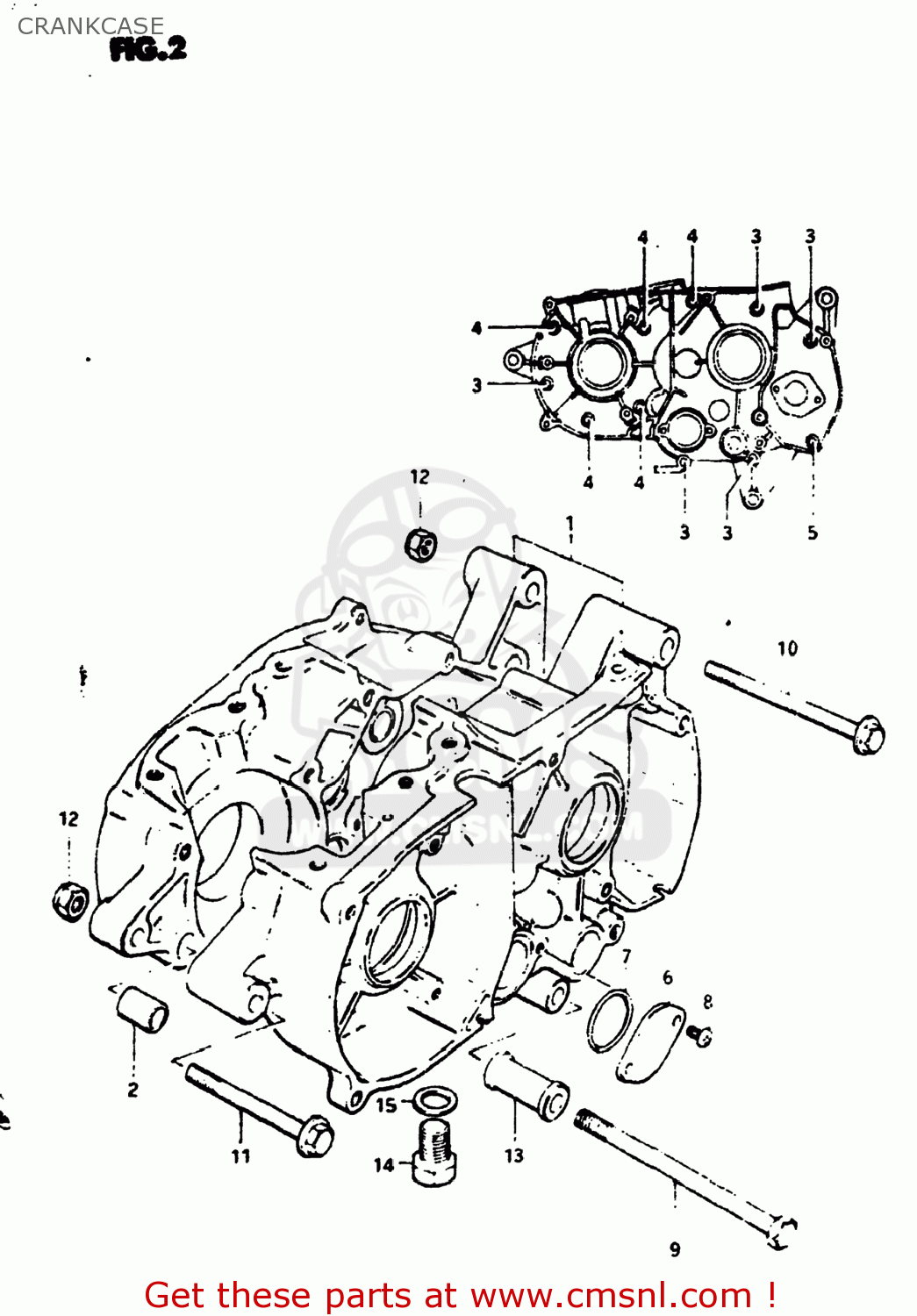 CRANKCASE DS80 1983 (D) USA (E03)