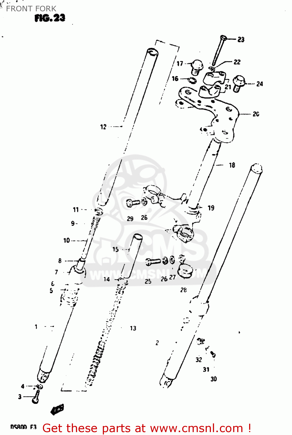 FRONT FORK DS80 1983 (D) USA (E03)
