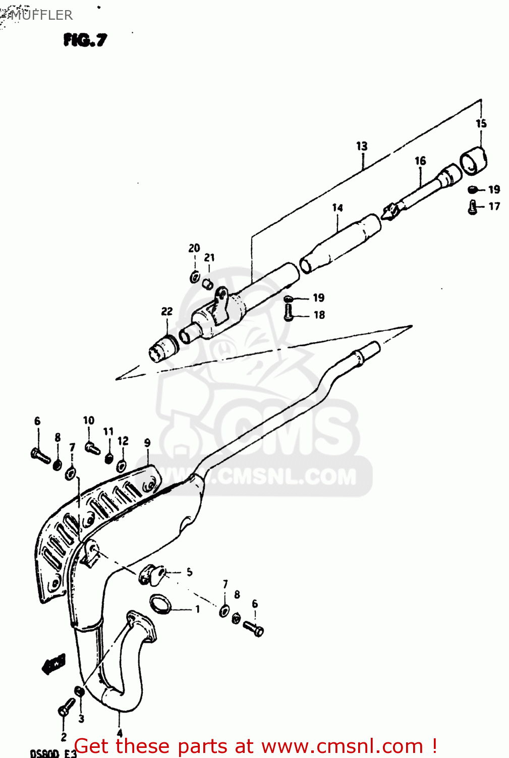 MUFFLER DS80 1983 (D) USA (E03)