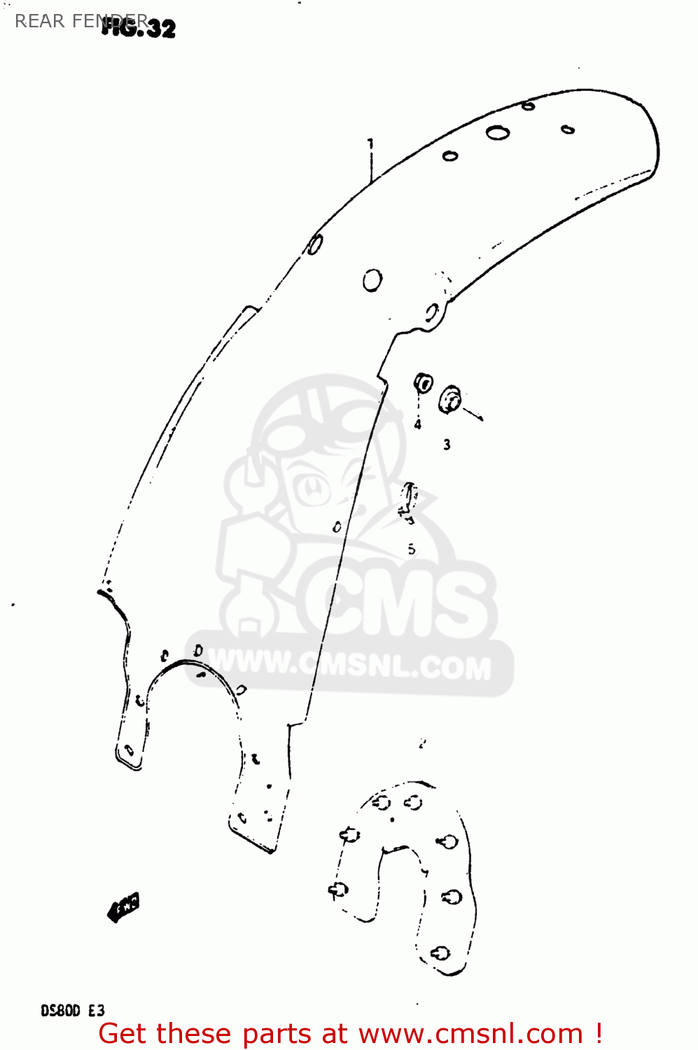 REAR FENDER DS80 1983 (D) USA (E03)