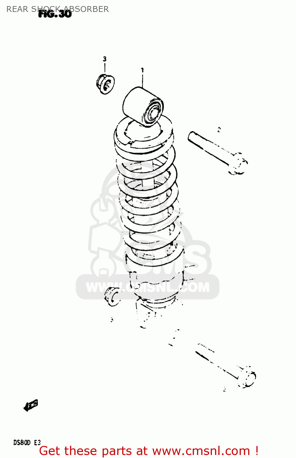 REAR SHOCK ABSORBER DS80 1983 (D) USA (E03)