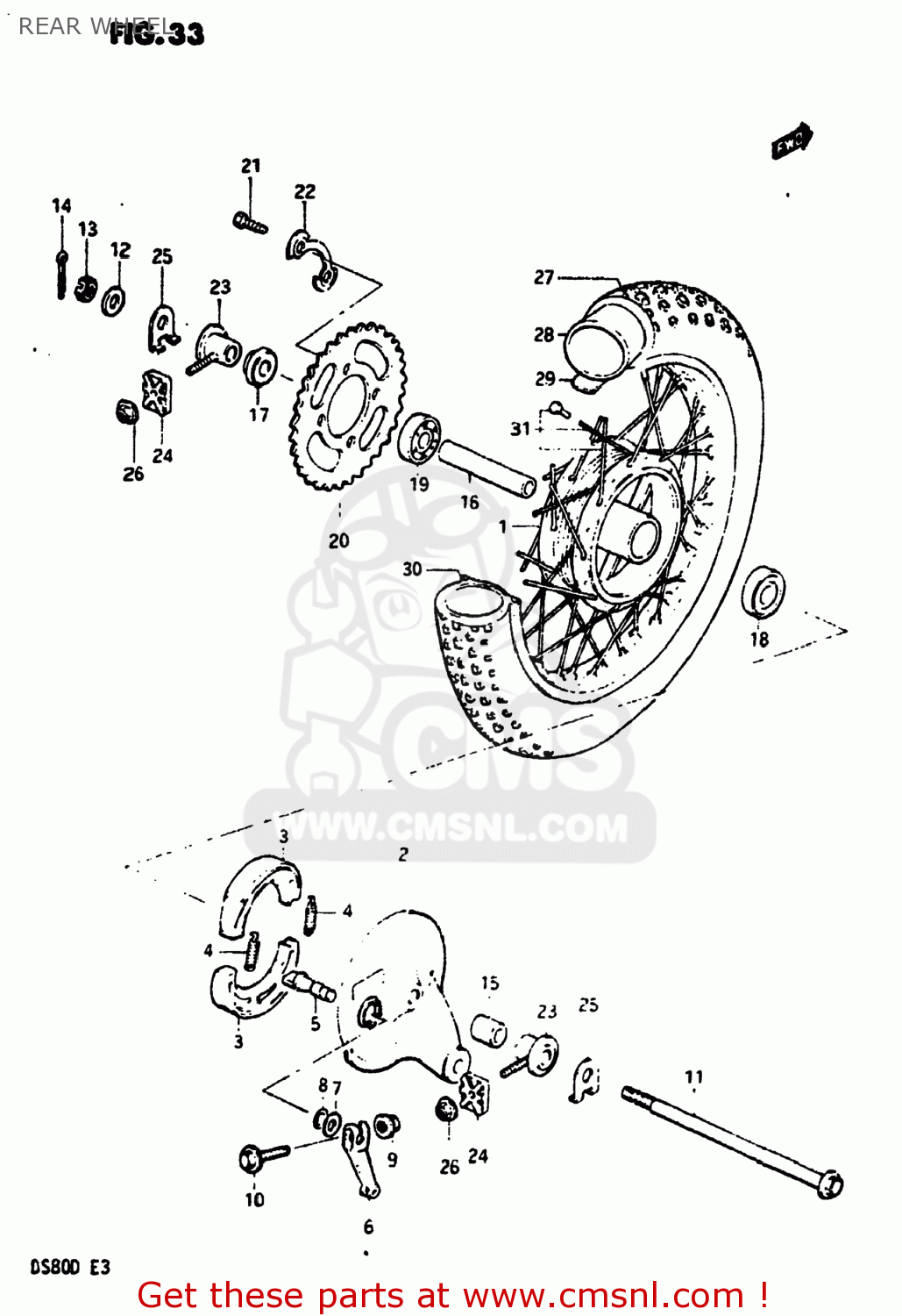 REAR WHEEL DS80 1983 (D) USA (E03)