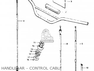 HANDLEBAR - CONTROL CABLE - DS80 1983 (D) USA (E03)