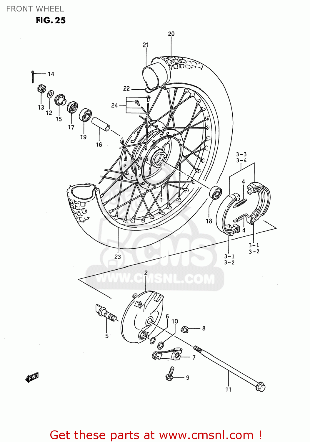 FRONT WHEEL DS80 1985 (F) USA (E03)