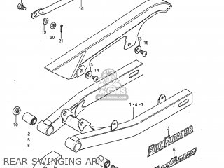 REAR SWINGING ARM - DS80 1985 (F) USA (E03)