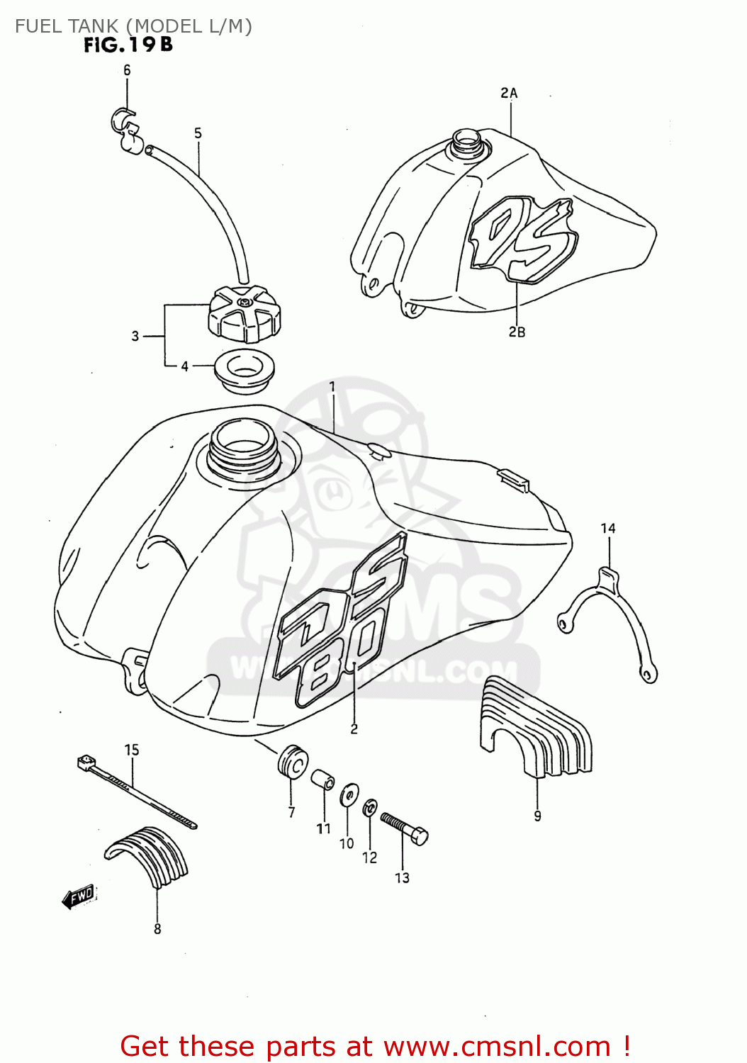FUEL TANK (MODEL L/M) DS80 1987 (H) USA (E03)