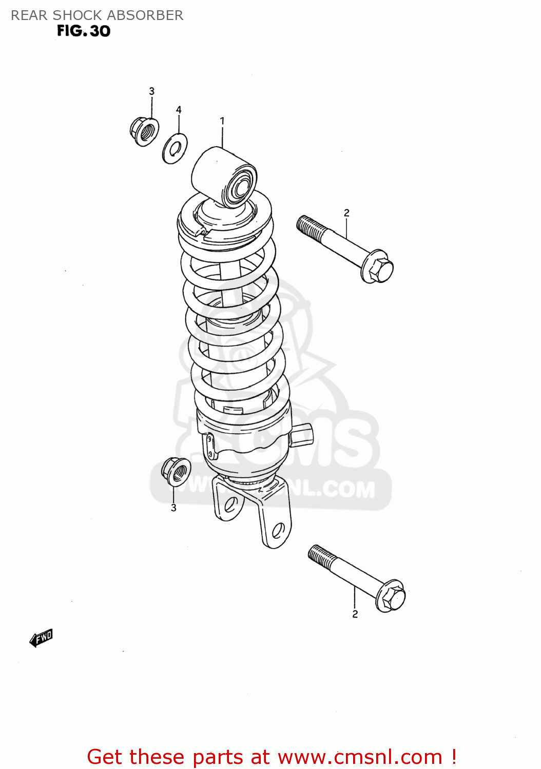 REAR SHOCK ABSORBER DS80 1987 (H) USA (E03)
