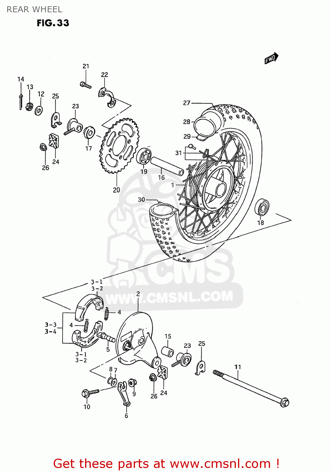 REAR WHEEL DS80 1987 (H) USA (E03)
