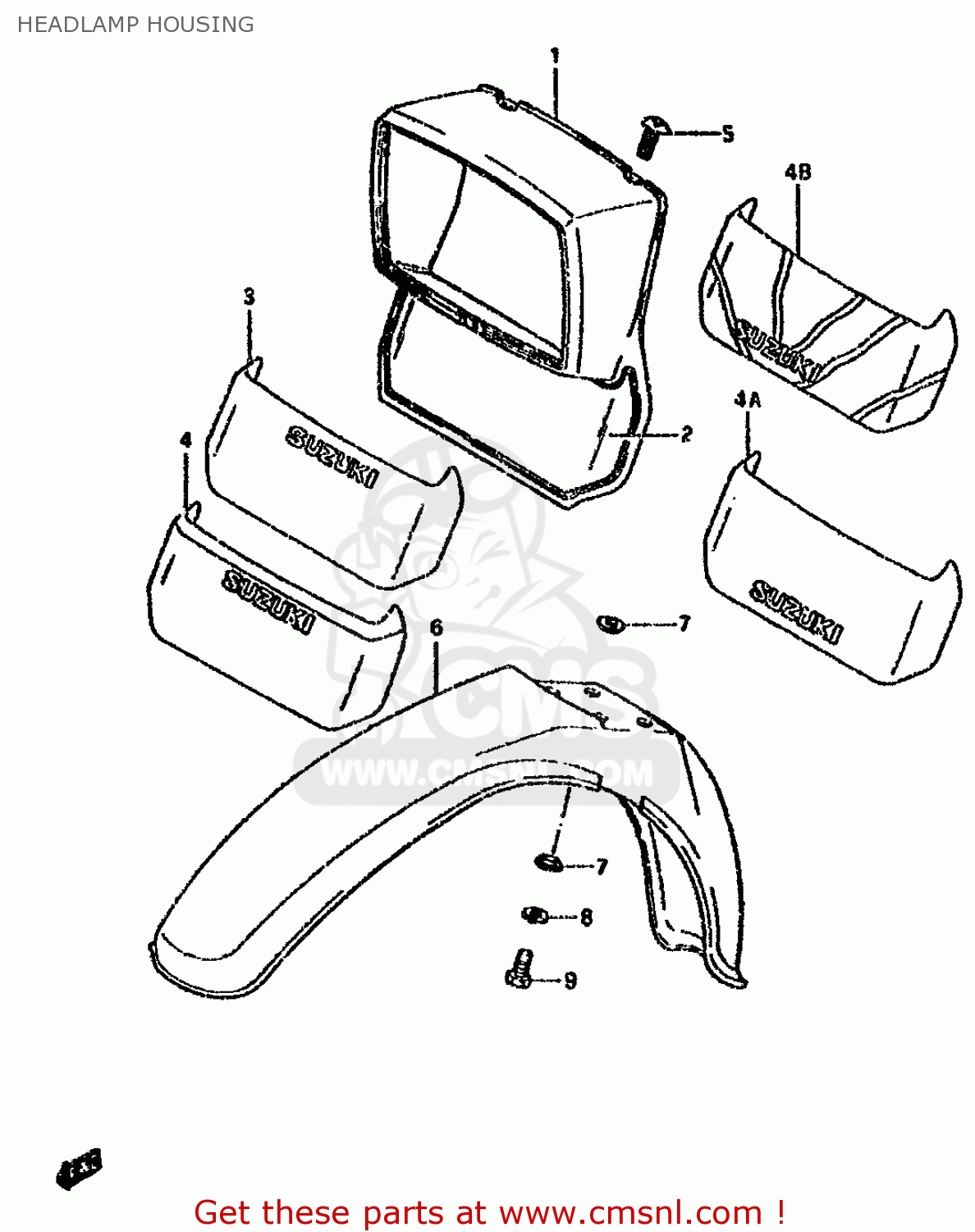 HEADLAMP HOUSING DS80 1987 (H)