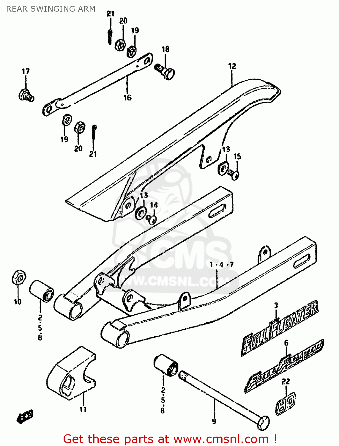 REAR SWINGING ARM DS80 1987 (H)