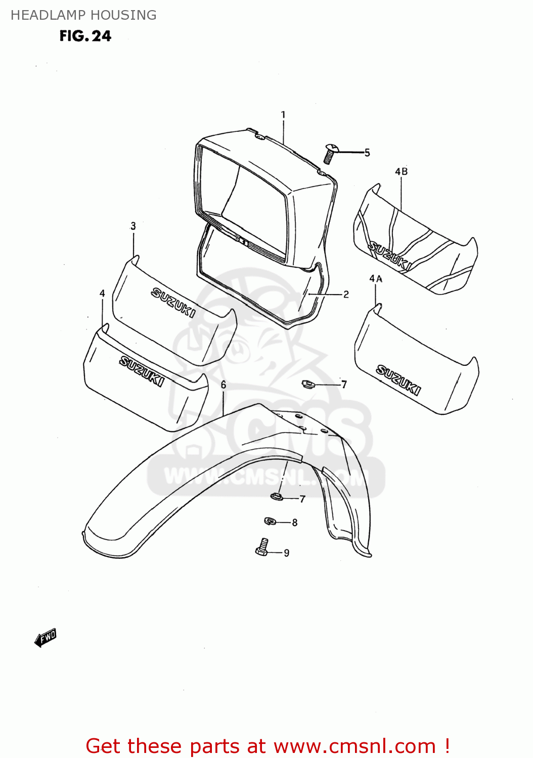 HEADLAMP HOUSING DS80 1988 (J) USA (E03)