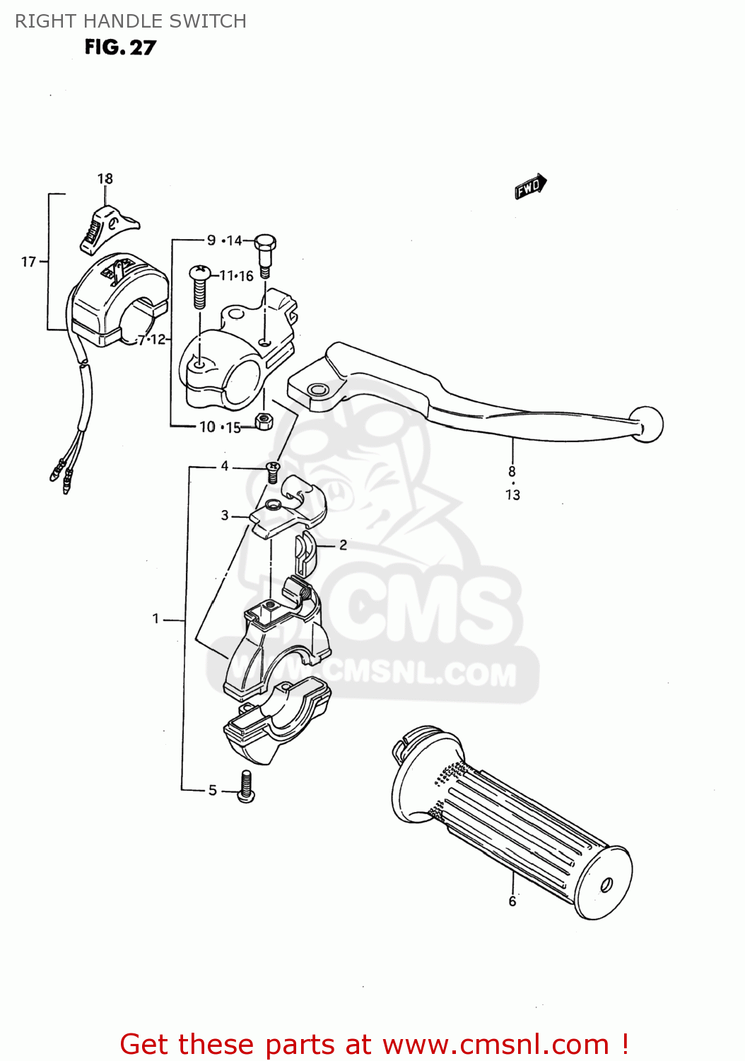 RIGHT HANDLE SWITCH DS80 1988 (J) USA (E03)