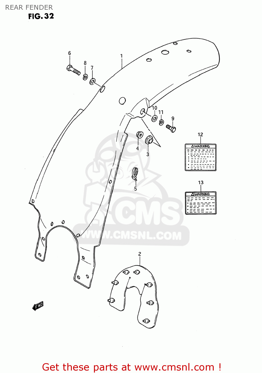 REAR FENDER DS80 1989 (K) USA (E03)