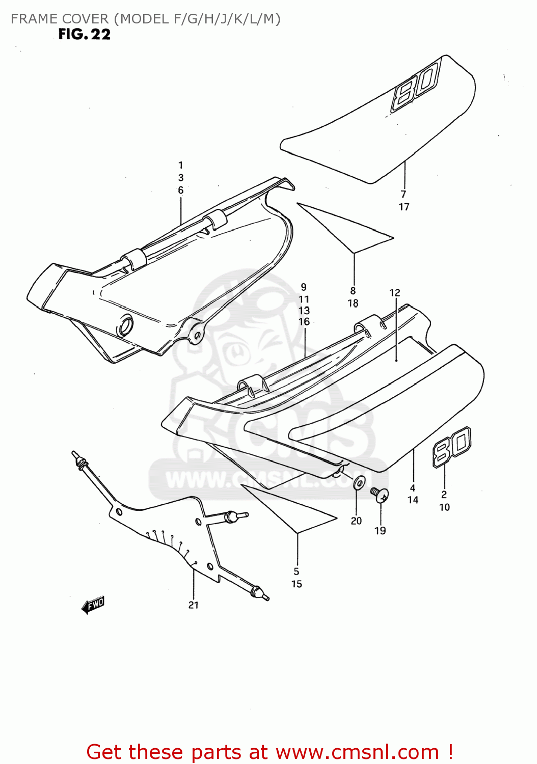 FRAME COVER (MODEL F/G/H/J/K/L/M) DS80 1990 (L) USA (E03)