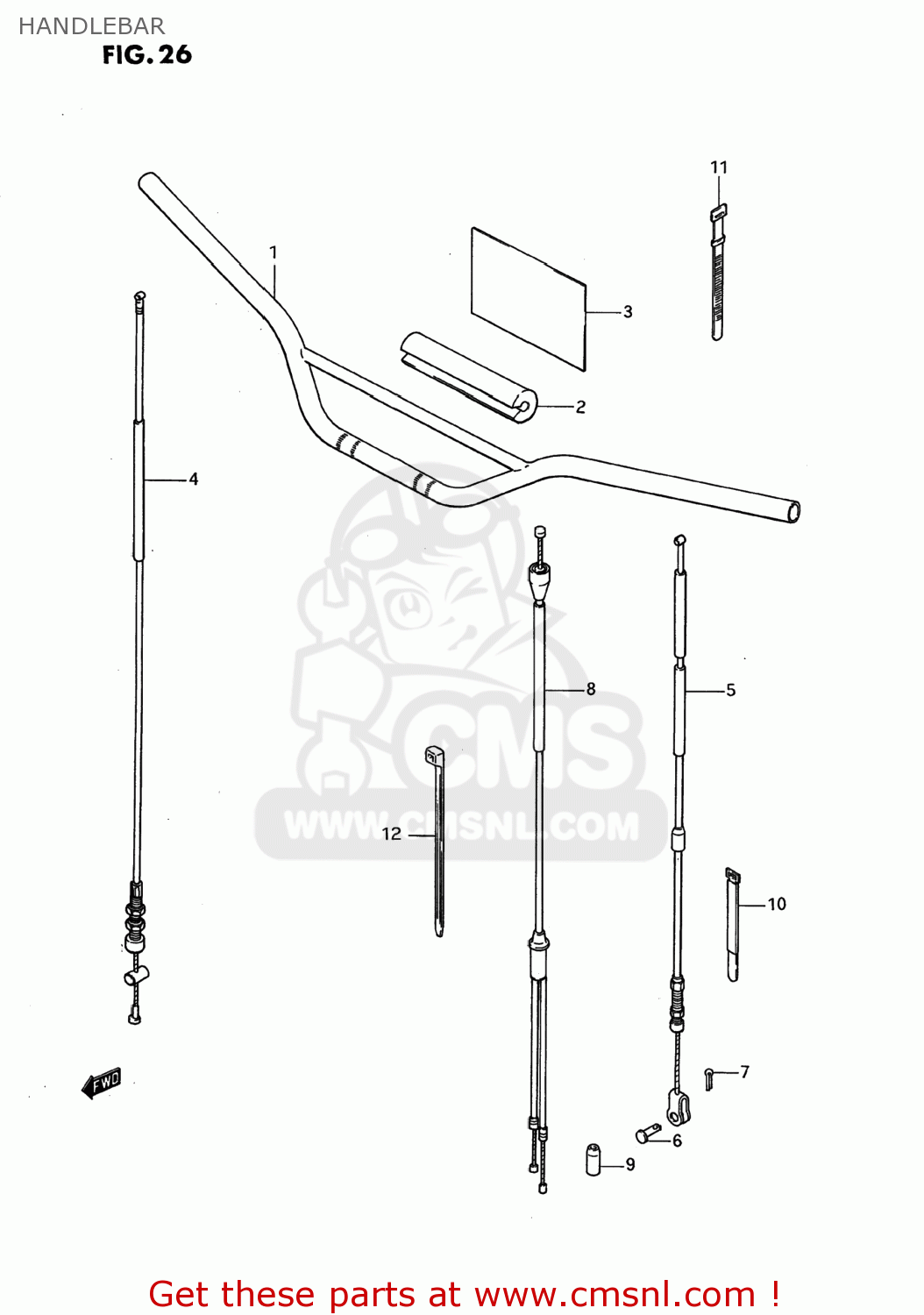 HANDLEBAR DS80 1990 (L) USA (E03)