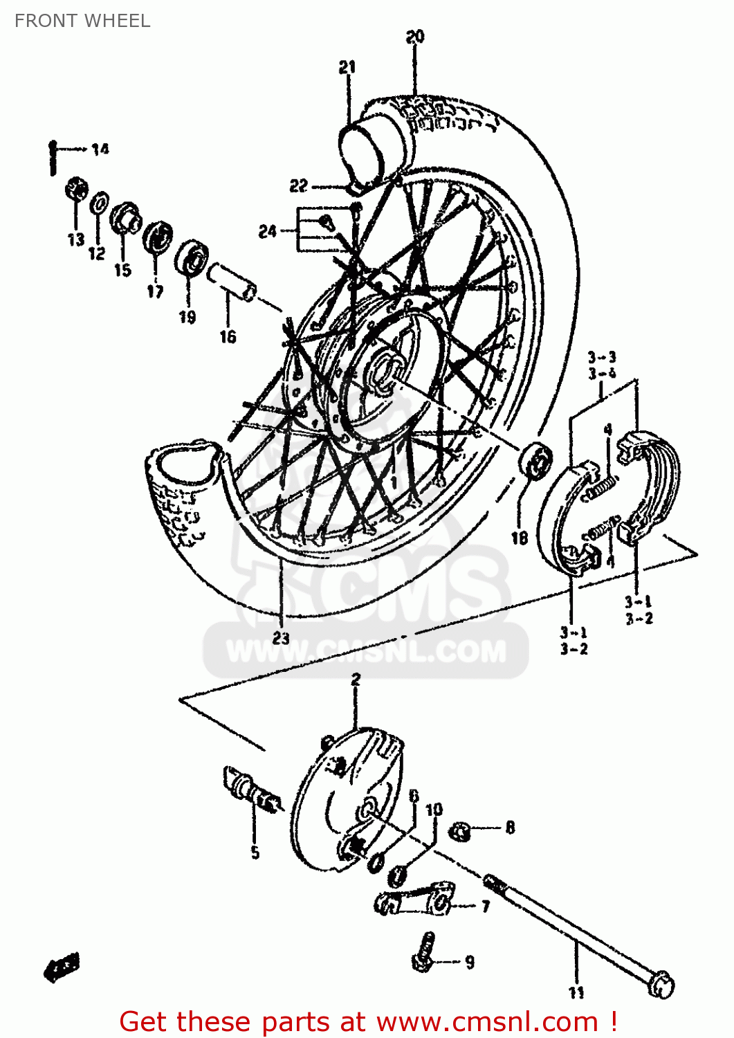 FRONT WHEEL DS80 1991 (M)