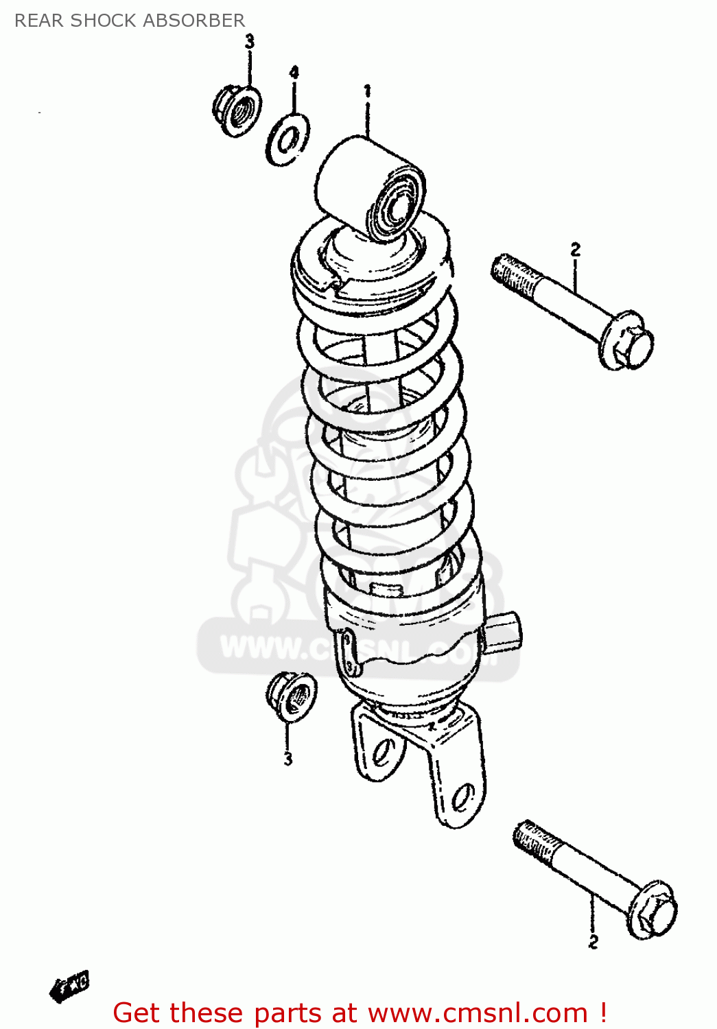 REAR SHOCK ABSORBER DS80 1992 (N)