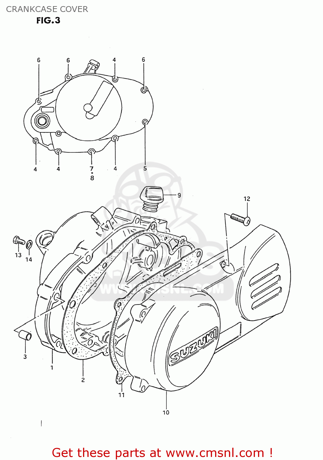 CRANKCASE COVER DS80 1993 (P) USA (E03)
