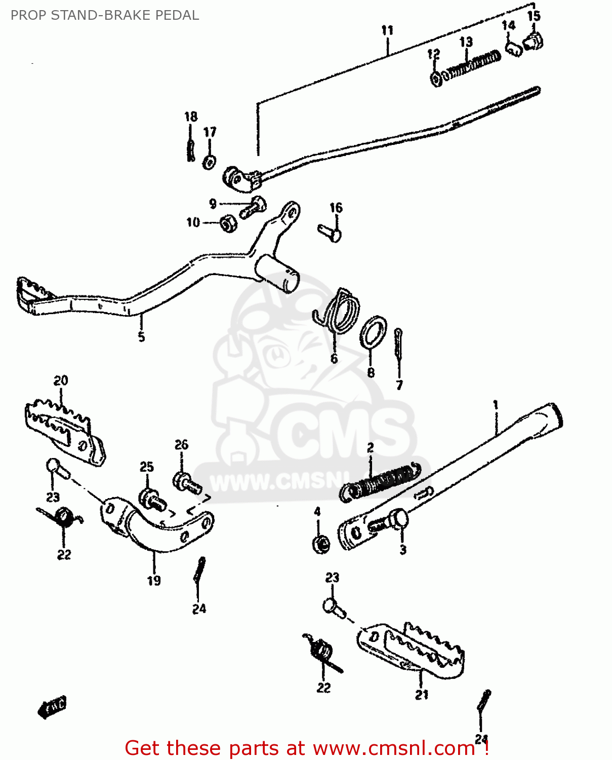 PROP STAND-BRAKE PEDAL DS80 1994 (R)