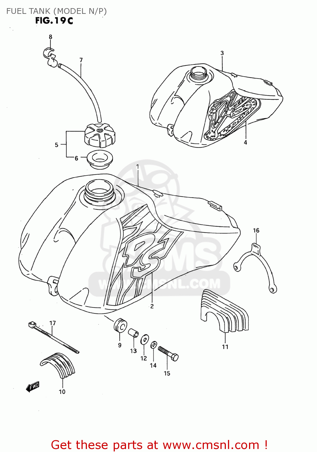 FUEL TANK (MODEL N/P) DS80 1995 (S) USA (E03)