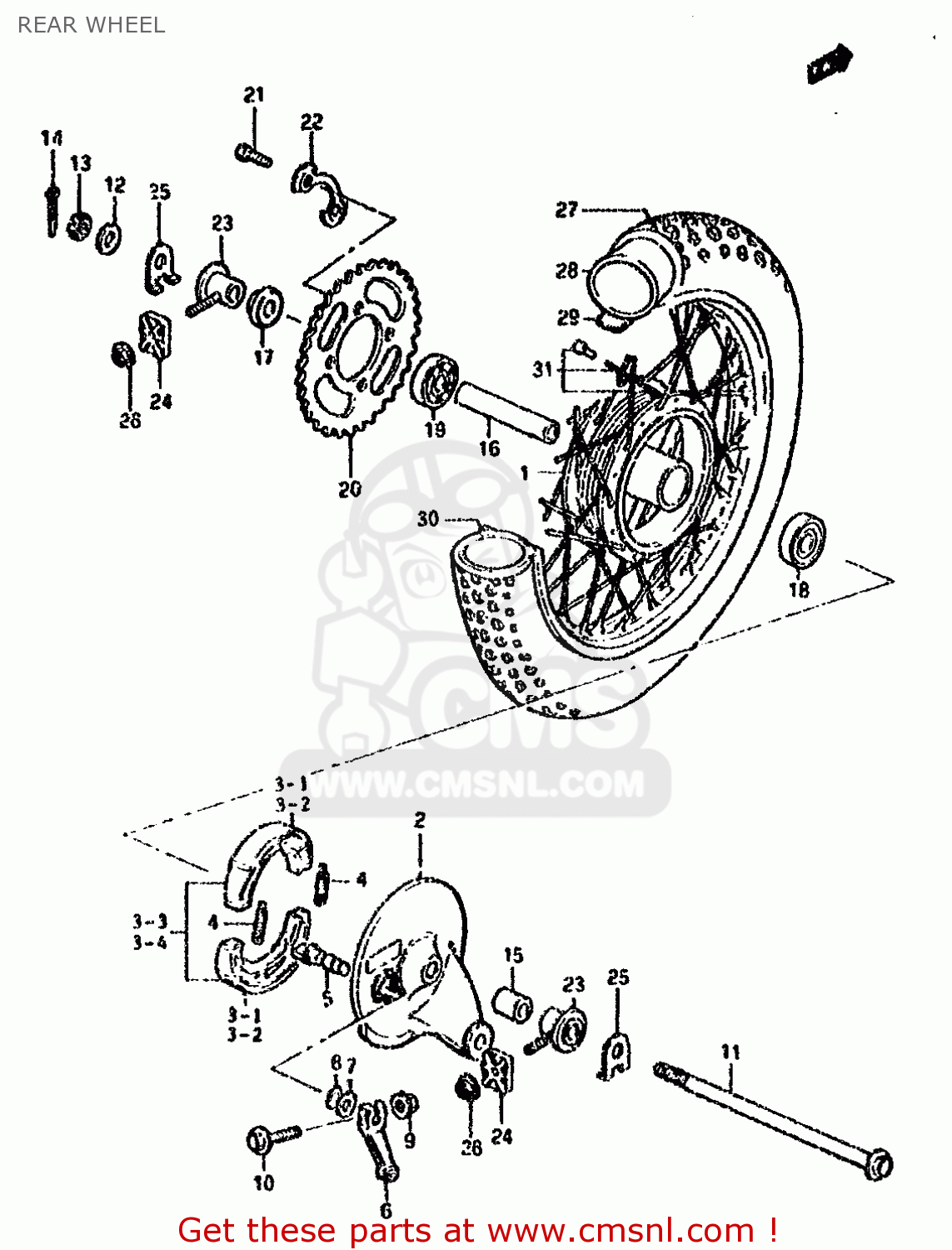 REAR WHEEL DS80 1995 (S)