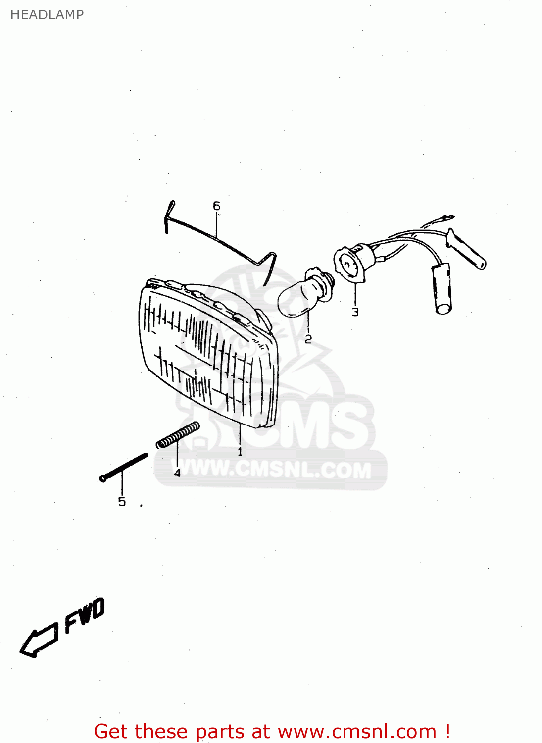 HEADLAMP DS80 1996 (T) USA CANADA (E03 E28)