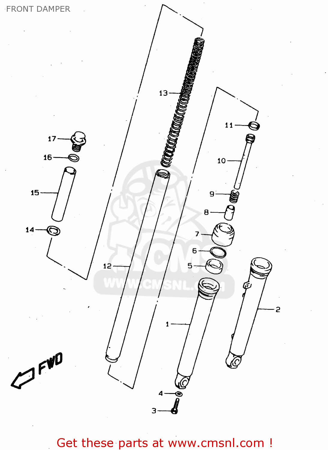 FRONT DAMPER DS80 1996 (T) USA CANADA (E03 E28)