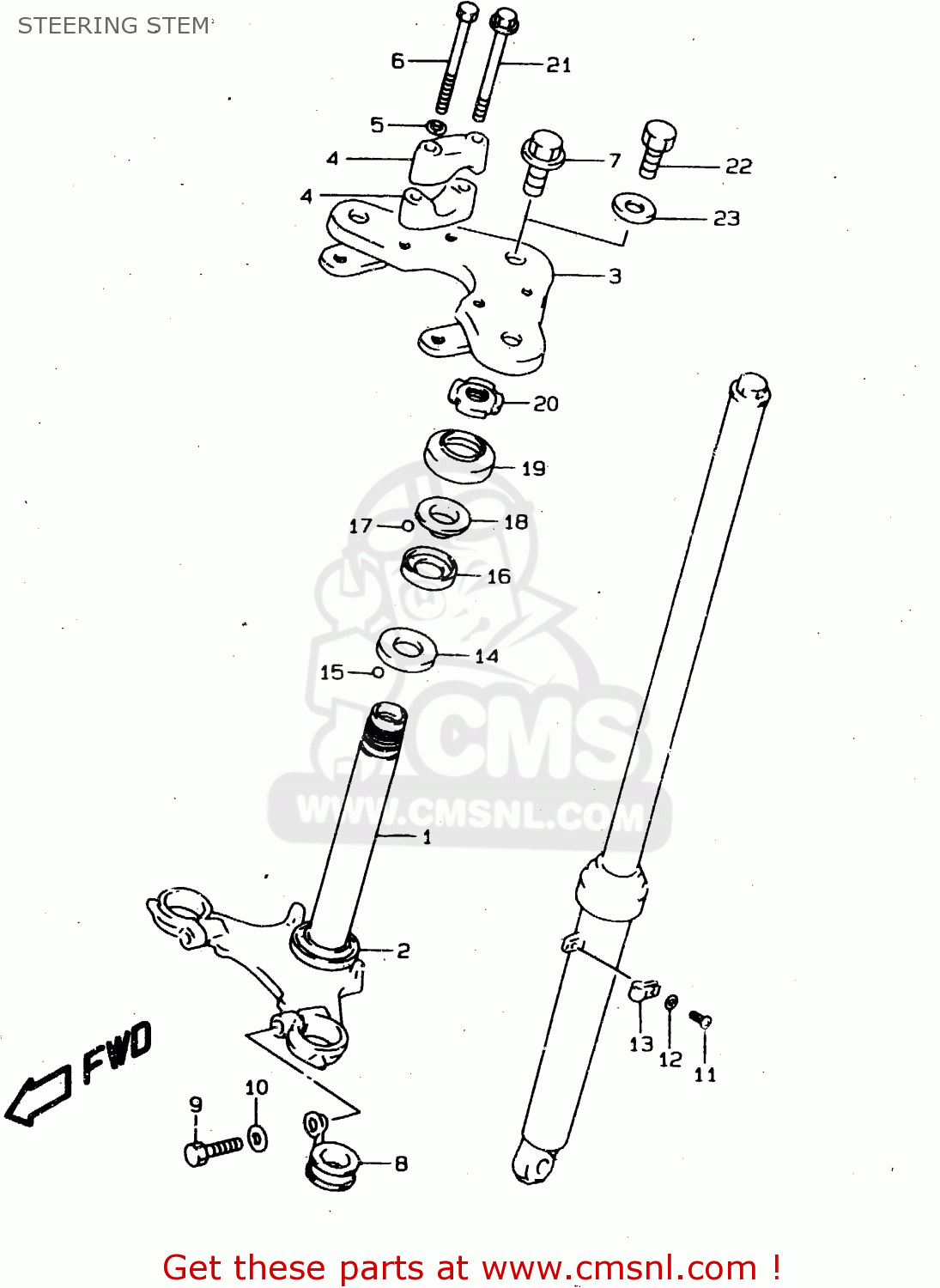 STEERING STEM DS80 1996 (T) USA CANADA (E03 E28)
