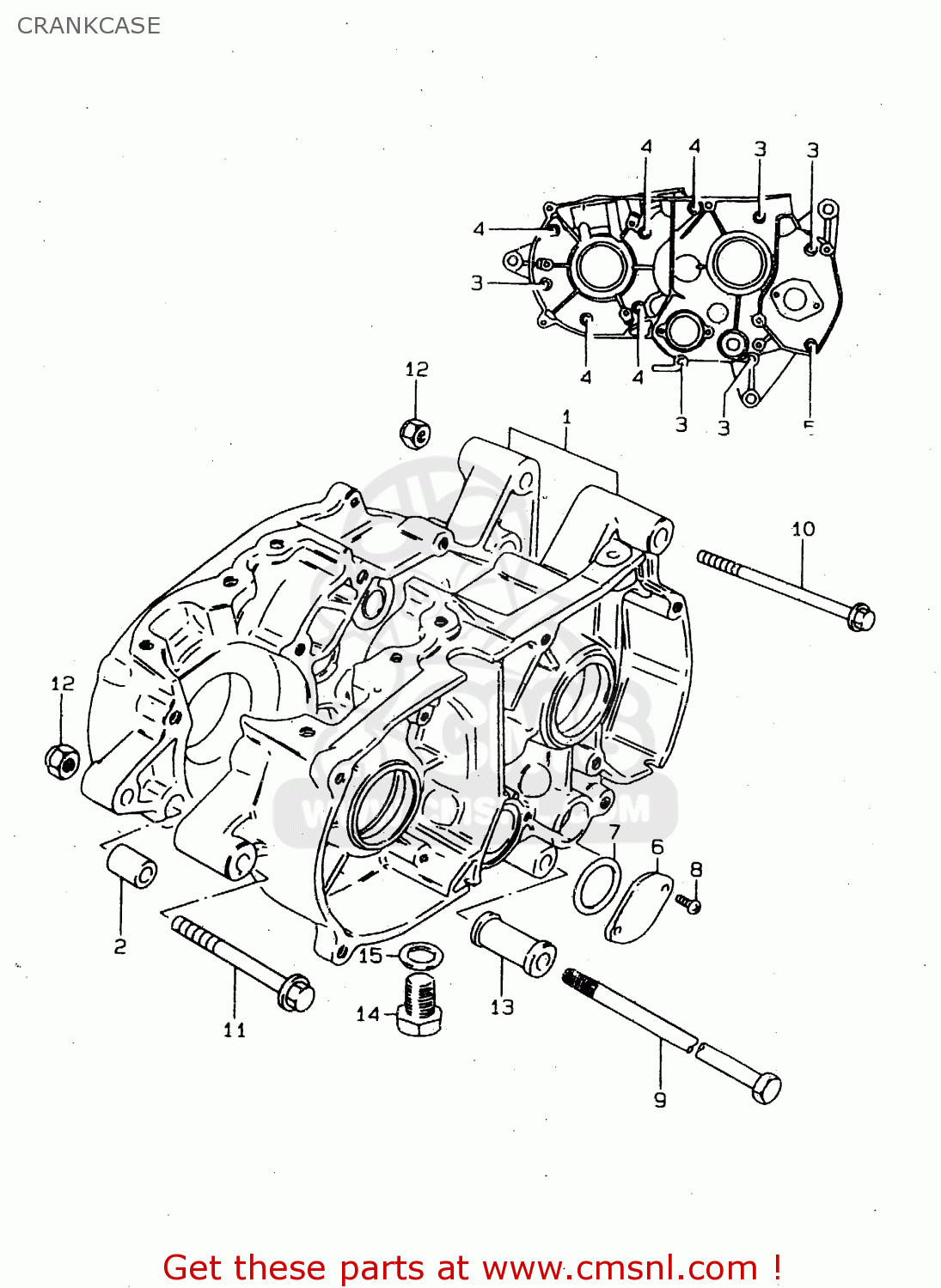 CRANKCASE DS80 1996 (T) USA CANADA (E03 E28)
