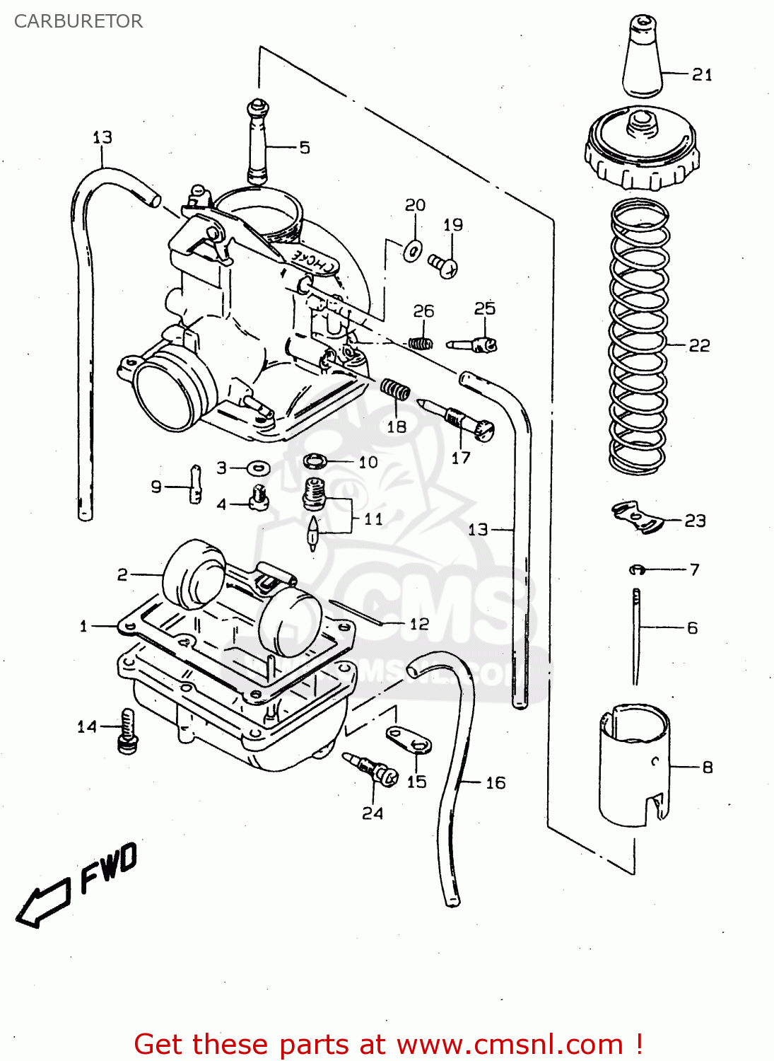 CARBURETOR DS80 1996 (T) USA CANADA (E03 E28)