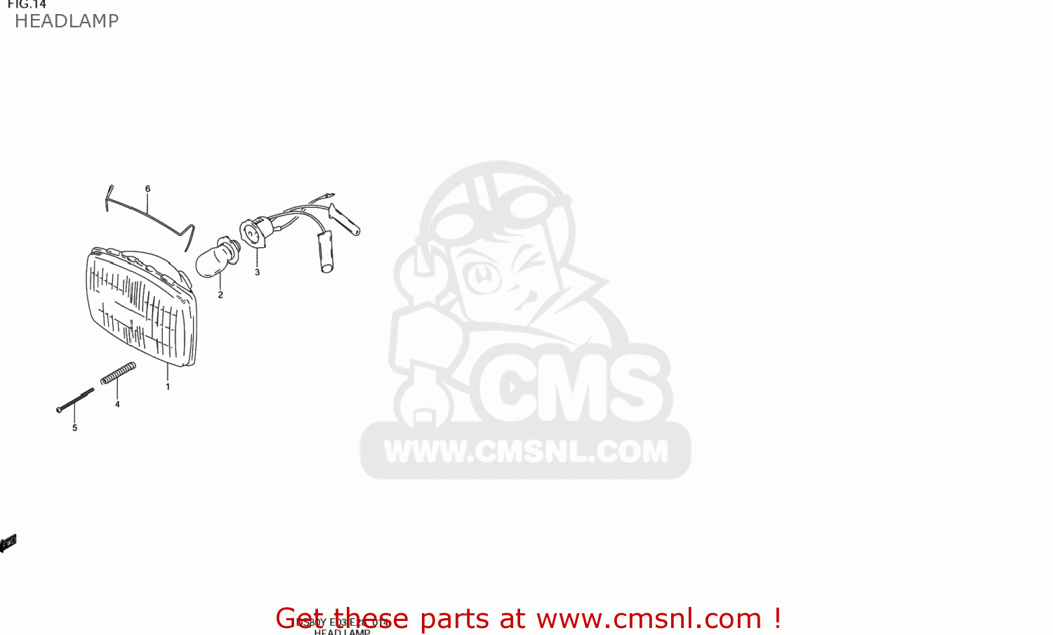 HEADLAMP DS80 1996 (T) USA (E03)