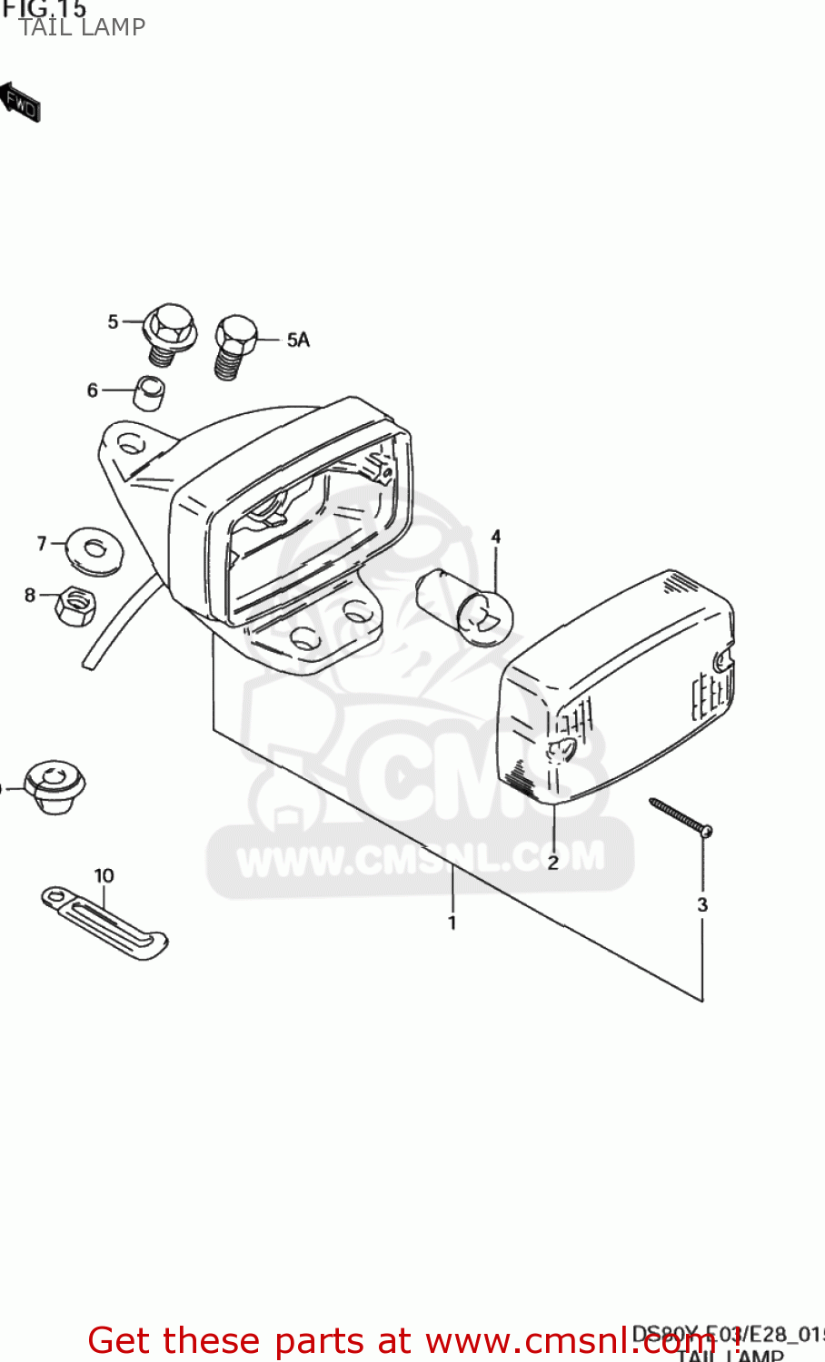 TAIL LAMP DS80 1996 (T) USA (E03)