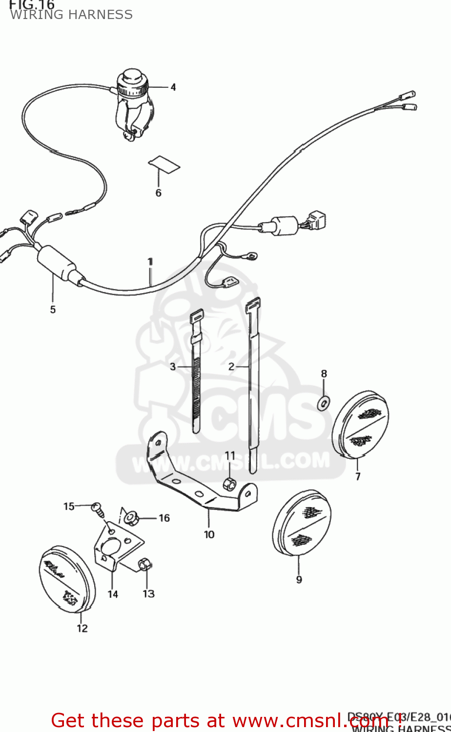WIRING HARNESS DS80 1996 (T) USA (E03)