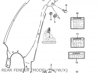 REAR FENDER (MODEL T/V/W/X) - DS80 1996 (T) USA (E03)