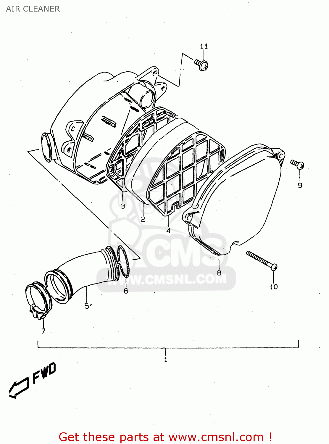 AIR CLEANER DS80 1997 (V) USA CANADA (E03 E28)