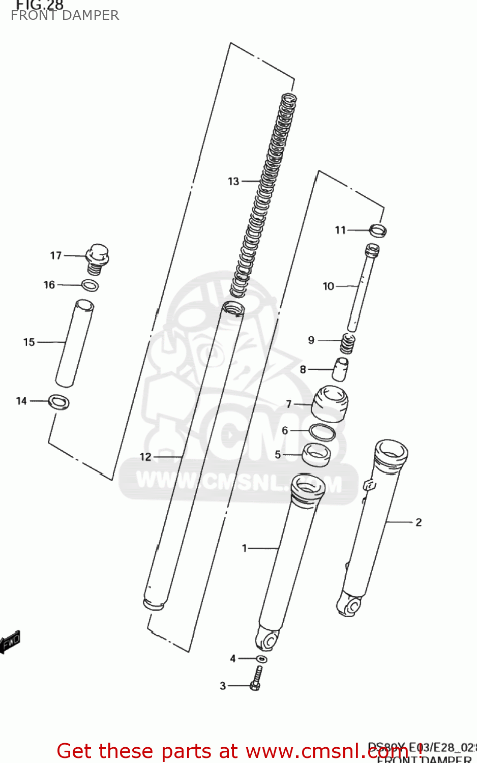 FRONT DAMPER DS80 1997 (V) USA (E03)