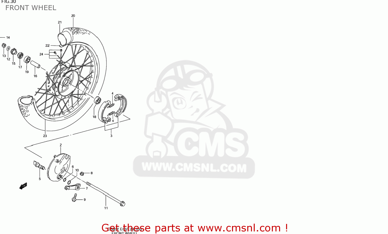FRONT WHEEL DS80 1997 (V) USA (E03)