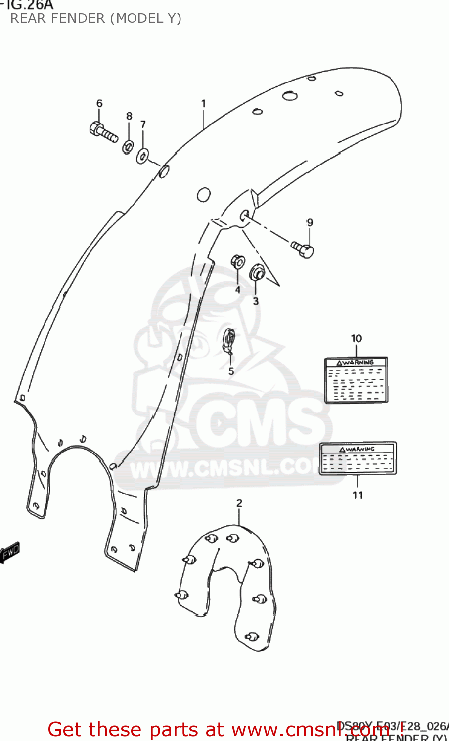 REAR FENDER (MODEL Y) DS80 1997 (V) USA (E03)