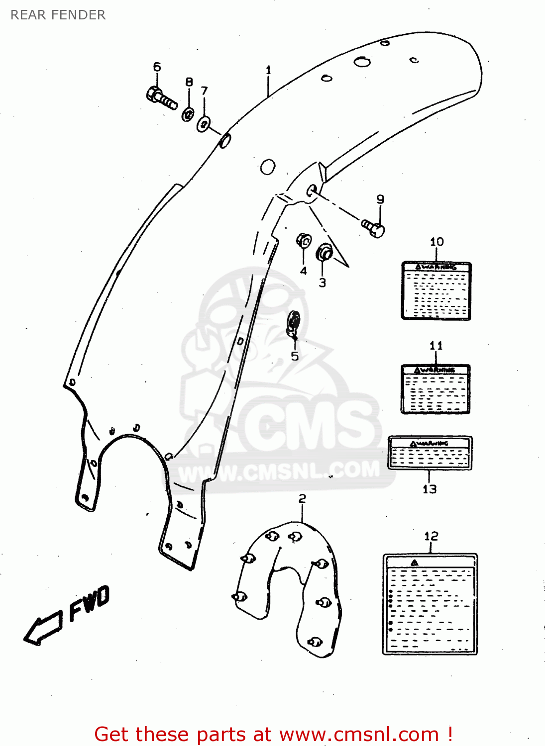 REAR FENDER DS80 1999 (X) USA CANADA (E03 E28)