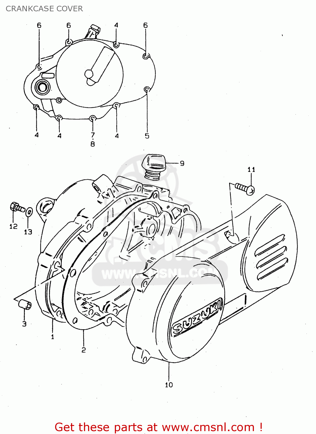 CRANKCASE COVER DS80 1999 (X) USA CANADA (E03 E28)