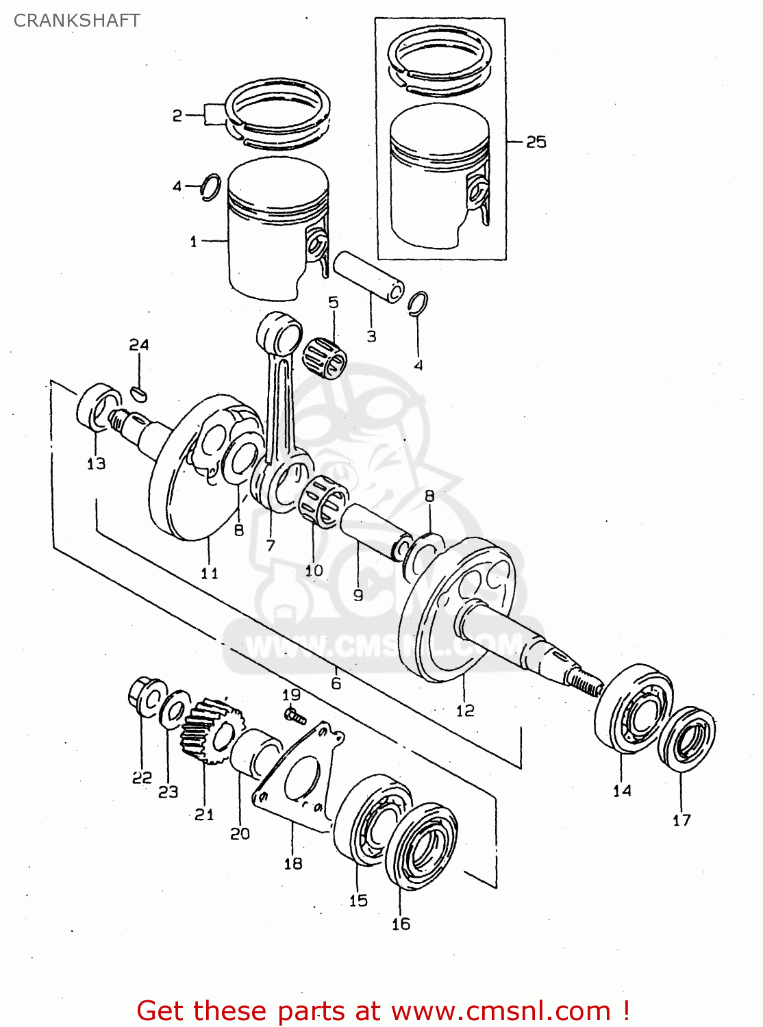 CRANKSHAFT DS80 1999 (X) USA CANADA (E03 E28)