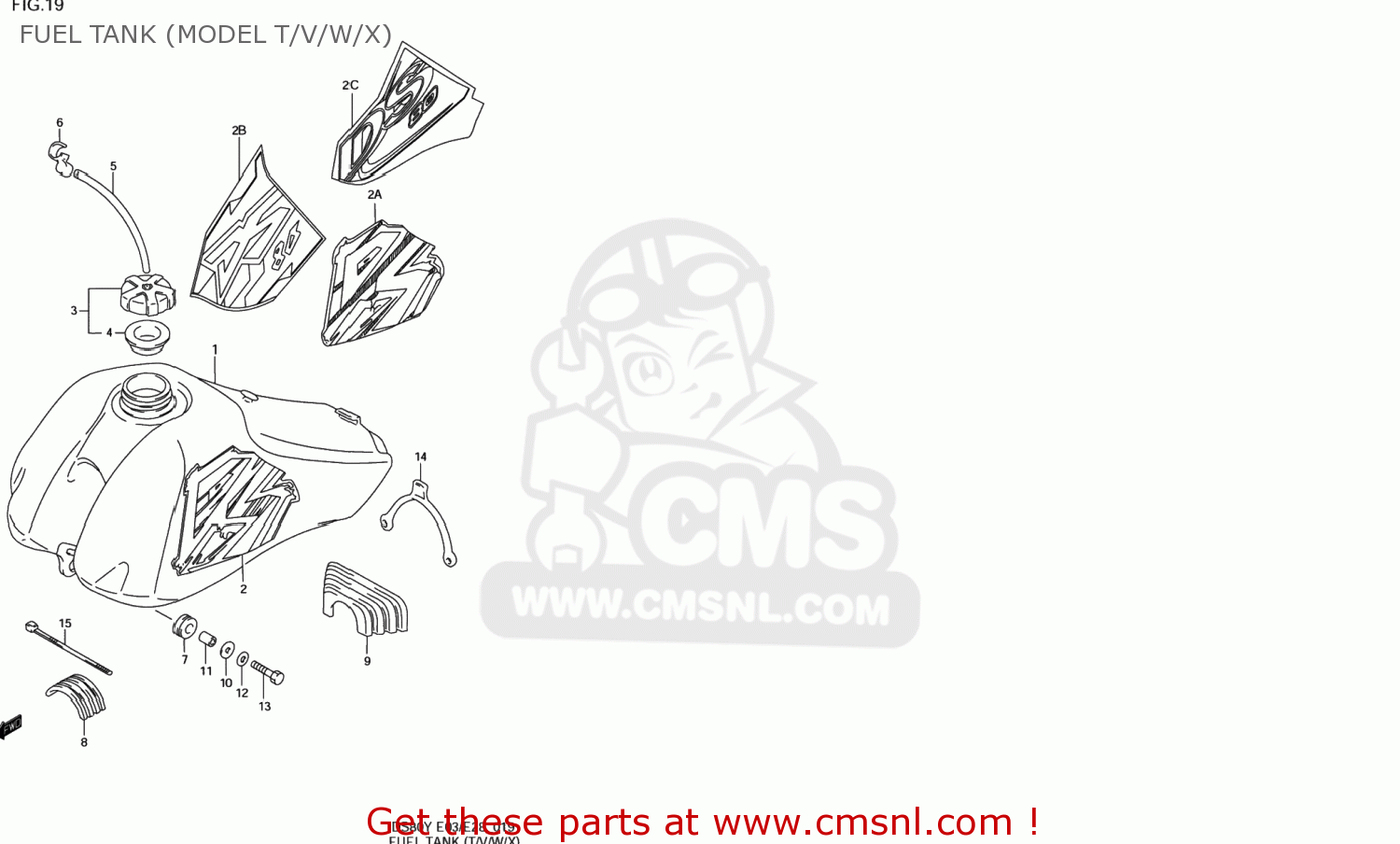 FUEL TANK (MODEL T/V/W/X) DS80 1999 (X) USA (E03)