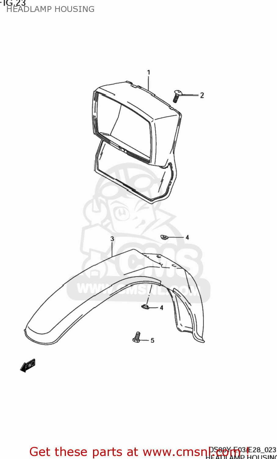 HEADLAMP HOUSING DS80 1999 (X) USA (E03)