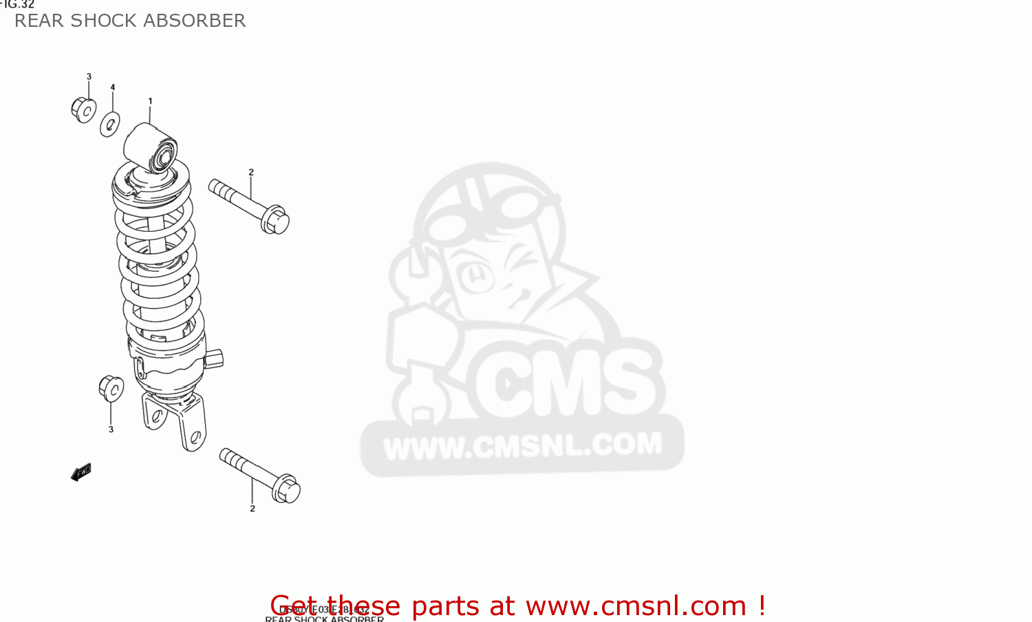 REAR SHOCK ABSORBER DS80 1999 (X) USA (E03)