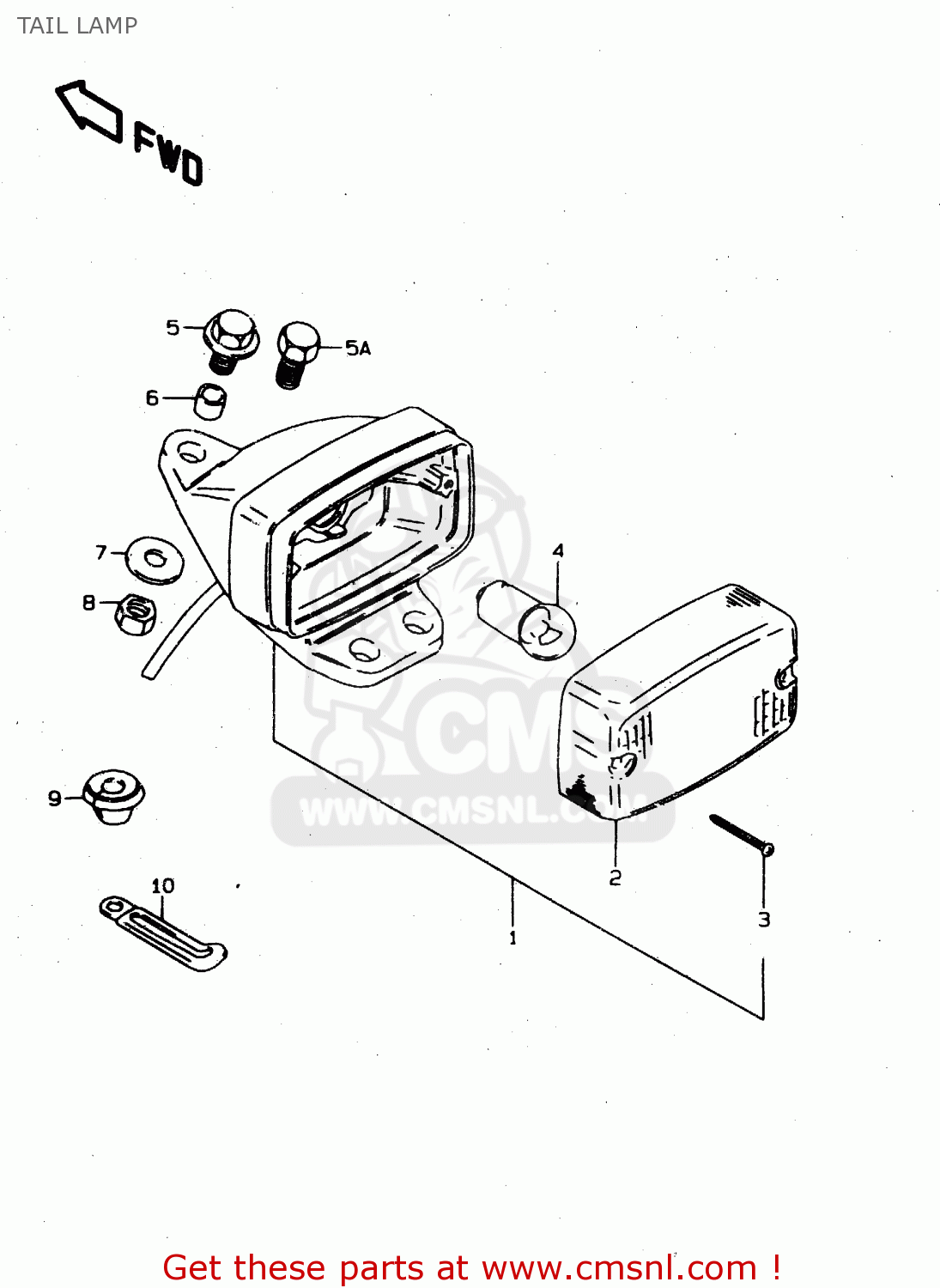 TAIL LAMP DS80 2000 (Y) USA CANADA (E03 E28)