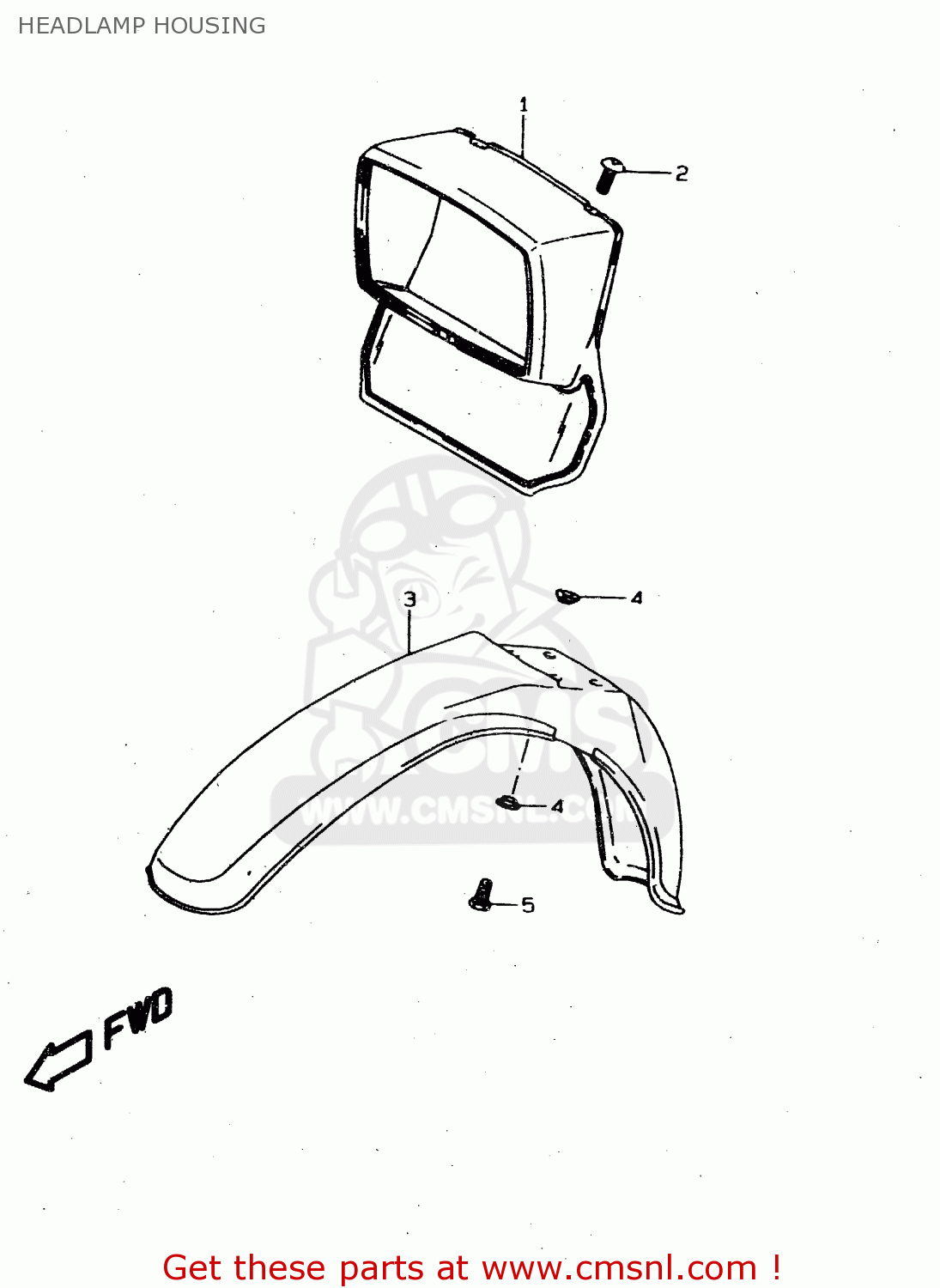 HEADLAMP HOUSING DS80 2000 (Y) USA CANADA (E03 E28)